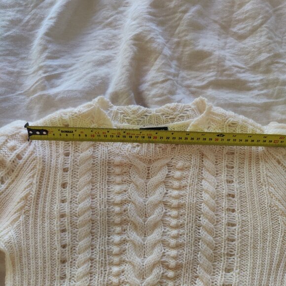 CLUB MONACO Bahram Cream Cable Knit Wool Blend Longsleeve Sweater. Size Medium. - Picture 16 of 16